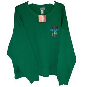 Wondershop Women's Holiday Christmas Kinda Naughty Kinda Nice Sweatshirt NEW!